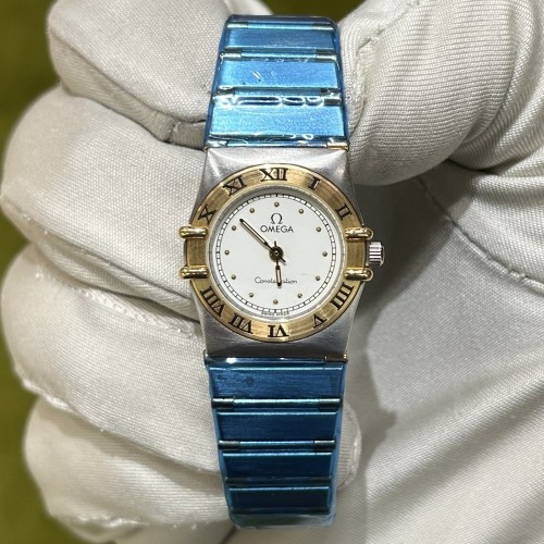 Omega Constellation Quartz Gold Steel 22mm 795.1080 White Dial 1991